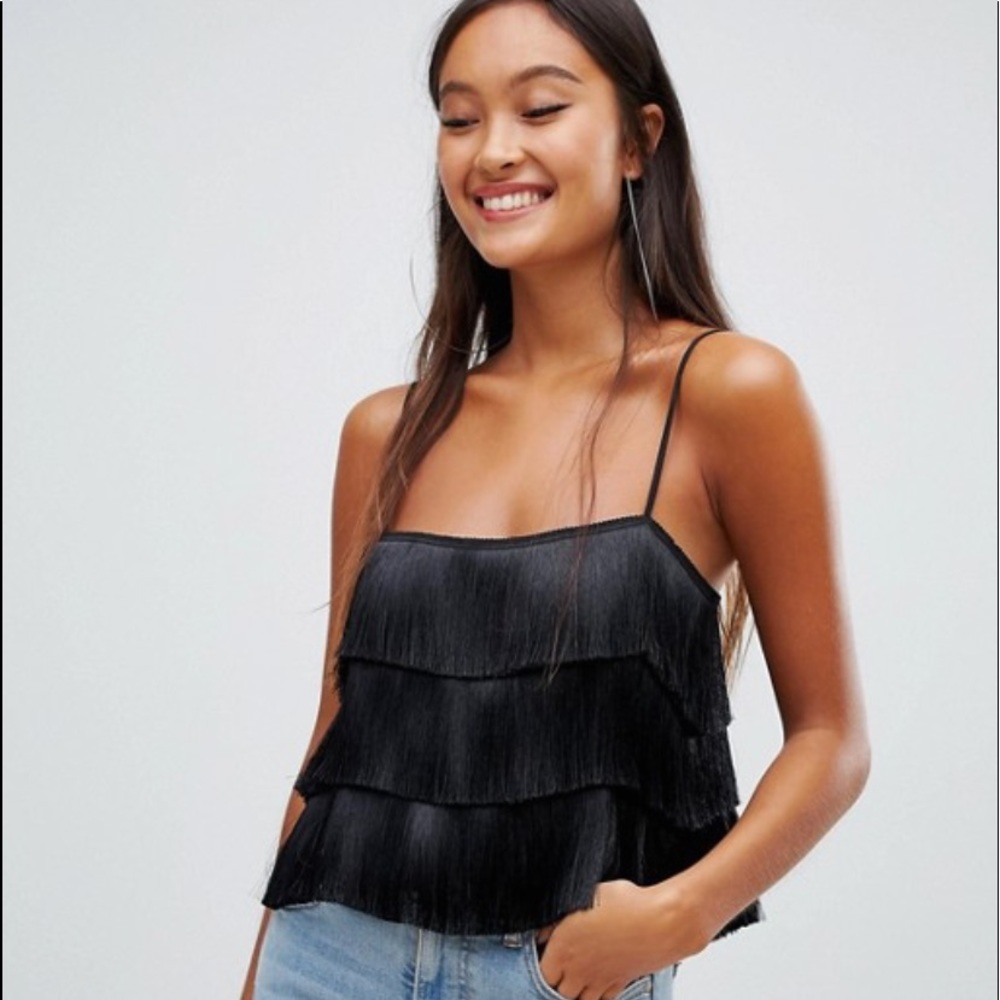 Bershka Fringe detail Cami Top